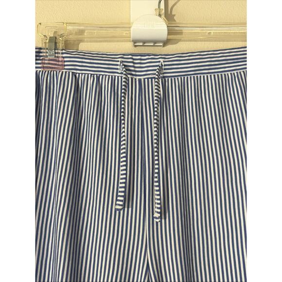 Primark Blue/White Stripe Casual Wide Leg Lounge Travel Resort Pants Womens Med - Picture 4 of 8